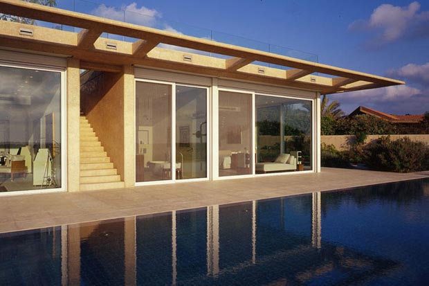 Caesarea Villa by Gottesman Szmelcman Architecture glass walls