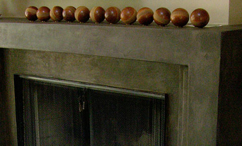 Concrete fireplace detail