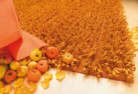 Lasa Long Pile Wool Carpets orange